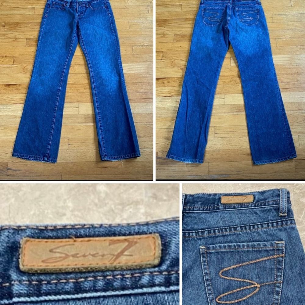 Seven7 womens bootcut jeans sz 28 low rise blue jeans cowgirl rodeo Y2K